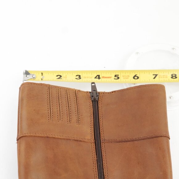 Born Women Mallory Riding Boots Size 8 Tall Cognac Leather Block Heel Elegant - Picture 14 of 16